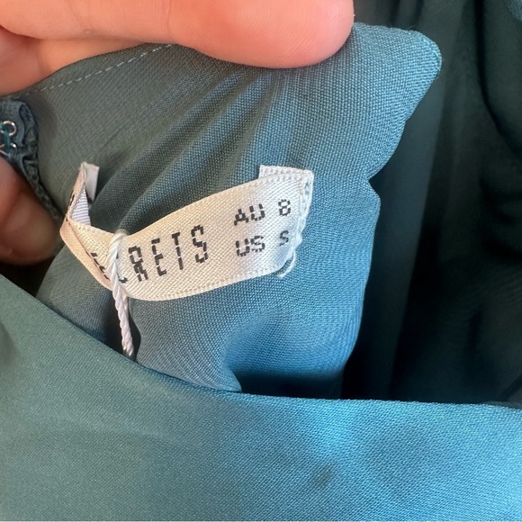 Saints + Secrets Teal Satin Party Mini Dress AU 8 / US S - Picture 6 of 8